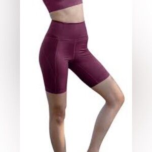 Girlfriend Collective Burgundy Bike Shorts